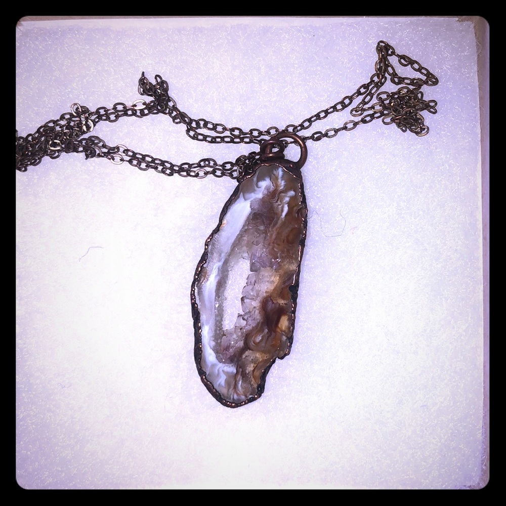Copper/crystal necklace